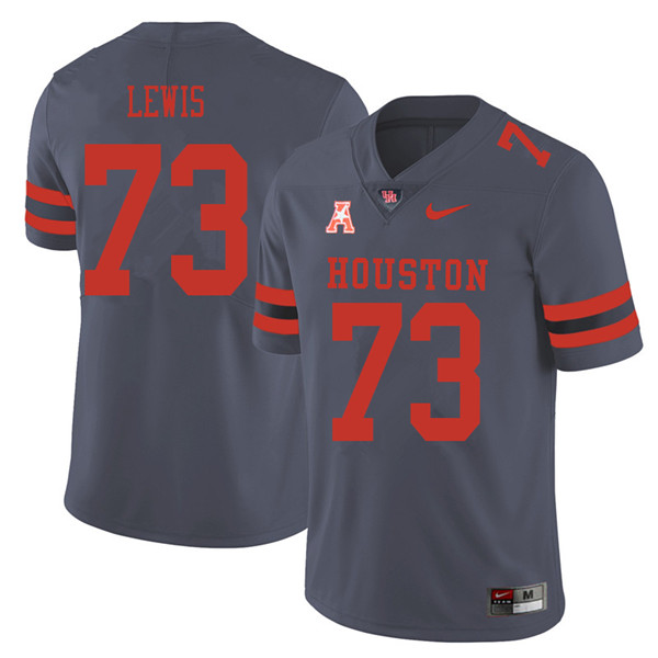 2018 Men #73 Kameron Lewis Houston Cougars College Football Jerseys Sale-Gray